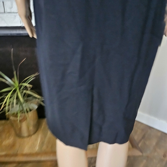 Lida Baday wool dress size 10 black sleeveless cutout sheath midi - Picture 9 of 14